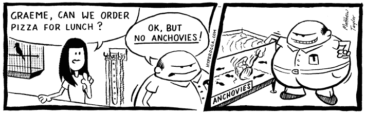 Graeme Frontbum's Pet World comic strip 01