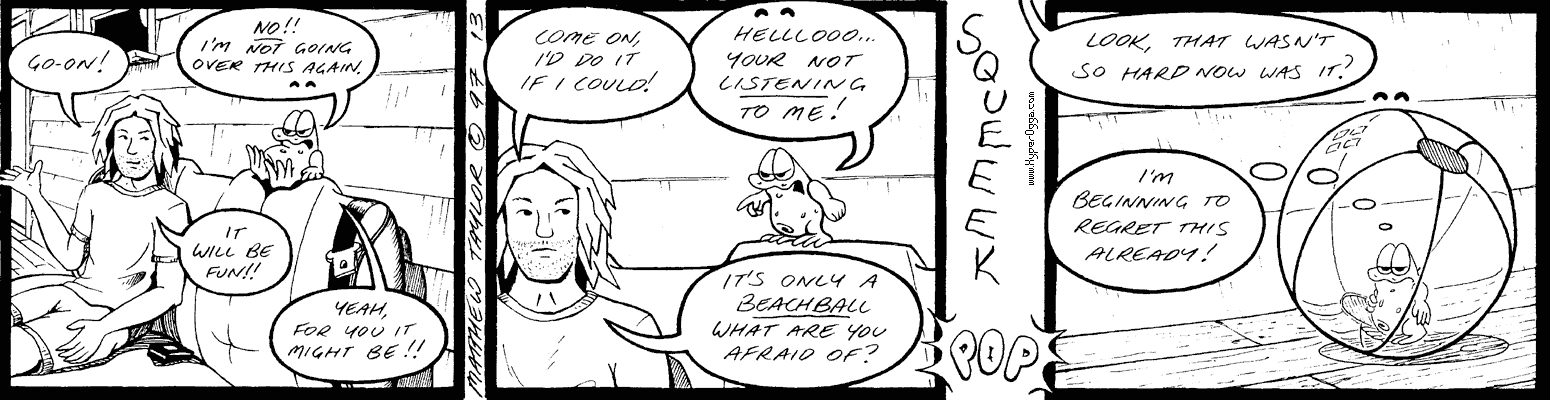 Ogga and the beachball comic strip 01