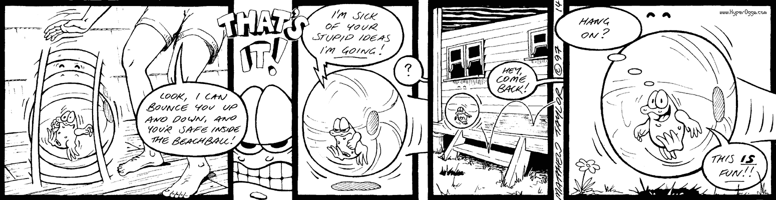Ogga and the beachball comic strip 02
