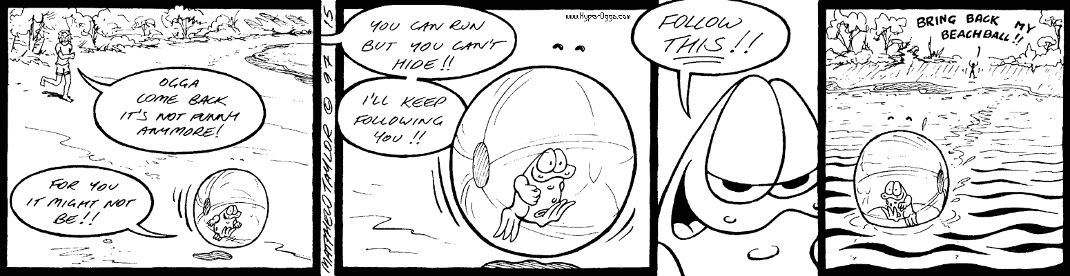 Ogga and the beachball comic strip 03