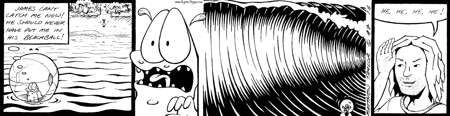 Ogga and the beachball comic strip 04