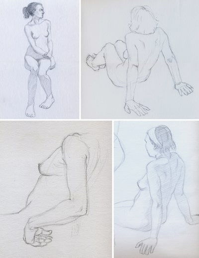 Example fifteen-minute life drawings