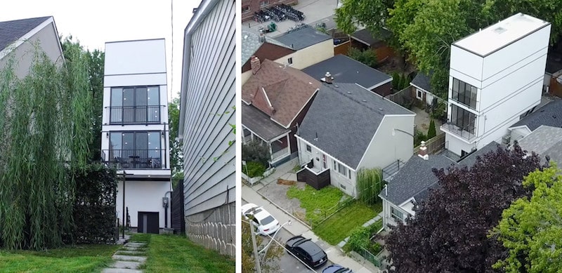 Driveway-width lane house at 154 Hamilton St Toronto