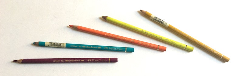 A few of the colored pencils from my life drawing kit