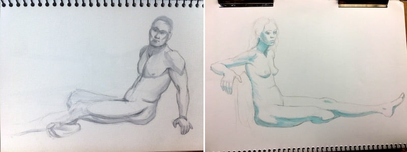Two copic marker life drawing examples