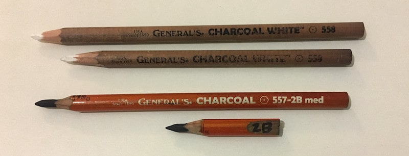 General's Charcoal pencils black and white