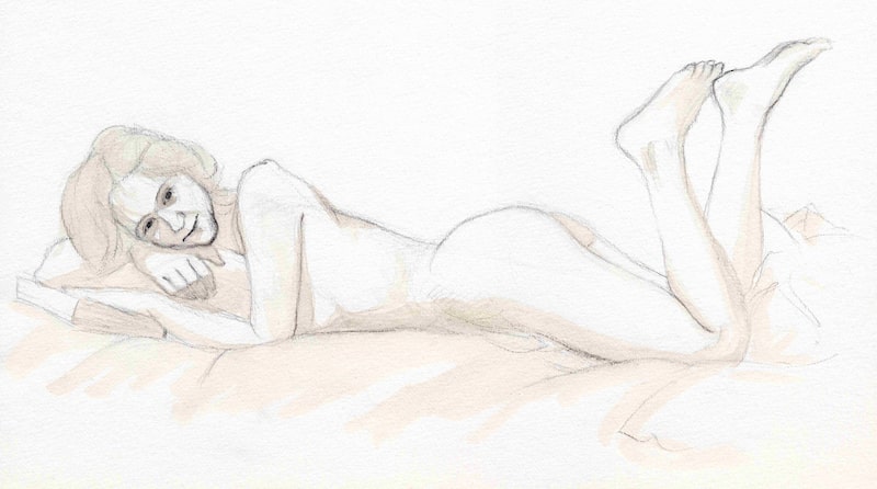 Girl reading in the nude