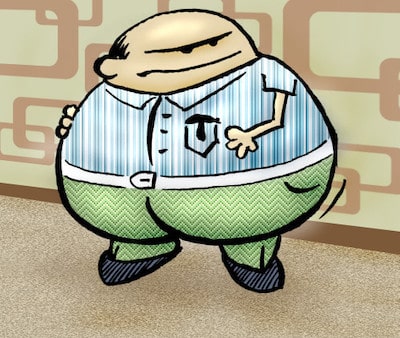 Graeme Frontbum in the hallway