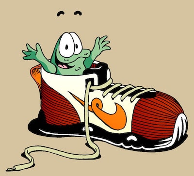 Happy Ogga in his shoe