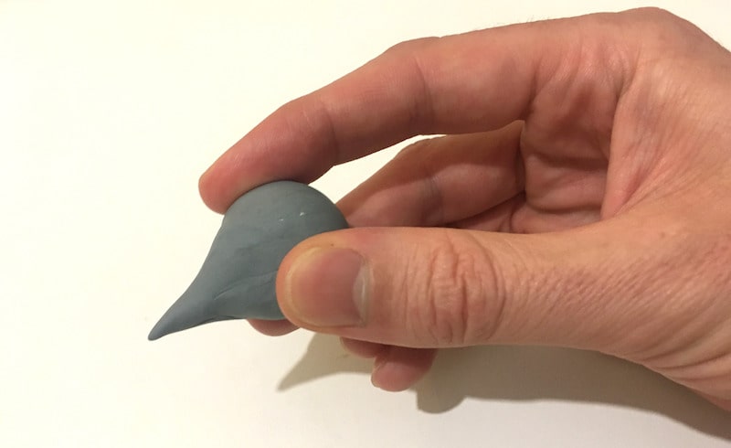 Kneadable eraser molded into a point