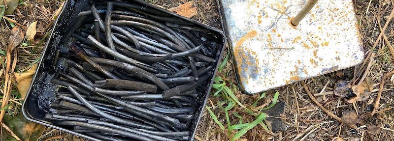 Making willow charcoal sticks by hand