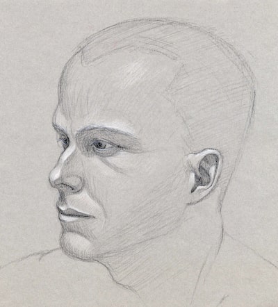 Male portrait (black and white charcoal)