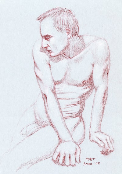 Man in red chalk