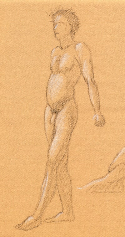 Man standing up straight