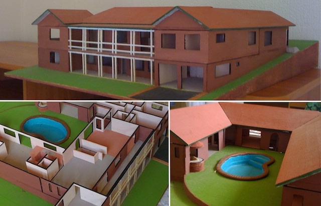 My model house built on the side of a hill