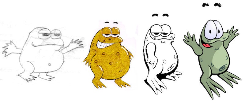 Ogga character evolution, first drawing to now