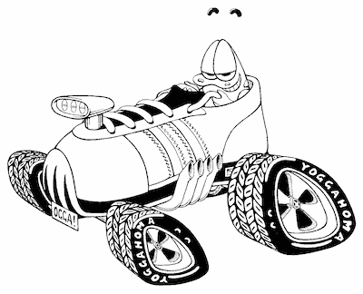 Ogga in his modern V8 roller skate