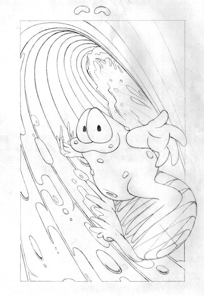 Ogga surfing foreshortened
