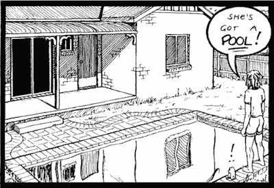 Comic strip panel from 'Ogga the Cane Toad'