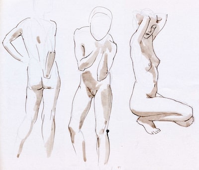 Pen and wash girls 1