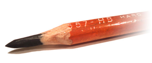 A pencil sharpened in the bullet point style