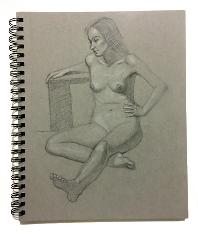 Toned gray paper spiral-bound sketchpad