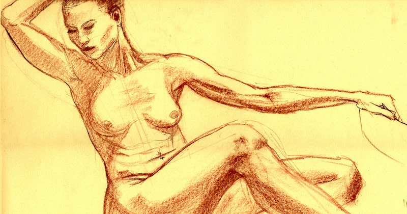 Chalk life drawing with Conté Crayon