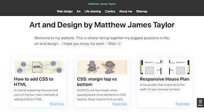 Website version 12: Brown and green